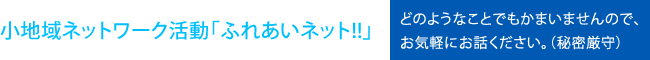 小地域ネットワーク活動「ふれあいネット!!」